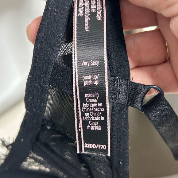Victoria’s Secret Very Sexy Black Lace Corset Push-Up Bra size 32DD - Picture 12 of 15